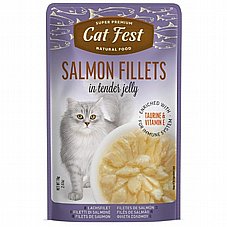 Cat Fest קט פסט 70 גרם מזון רטוב (פאוץ) לחתולים בטעם פילה סלמון טבעי