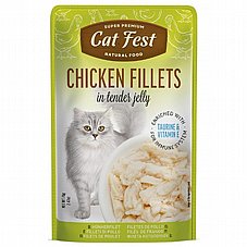 Cat Fest קט פסט 70 גרם מזון רטוב (פאוץ) לחתולים בטעם פילה עוף טבעי