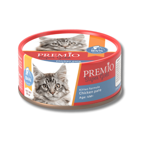 פרמיו סופר גולד מעדן פטה עוף לגור חתול קיטן 85 גרם