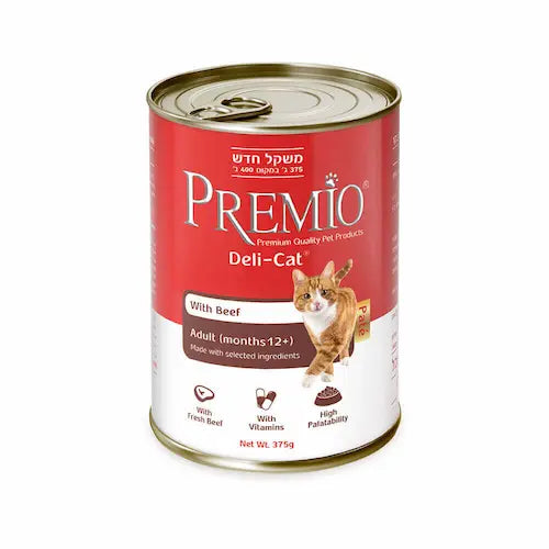 פרמיו דליקט לחתול פטה בקר 375 גרם