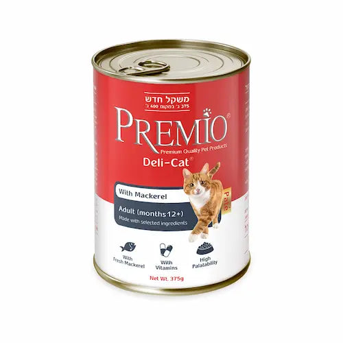 פרמיו דליקט לחתול פטה מקרל 375 גרם