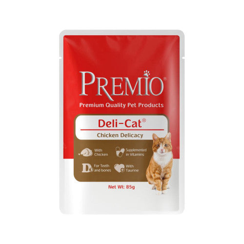 פרמיו דלי-קט פאוצים לחתולים בטעם עוף - premio