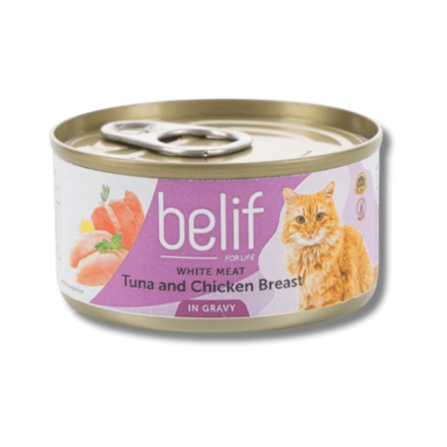 בליף מעדן טונה עם חזה עוף ברוטב לחתולים 85 גרם Belif - בליף