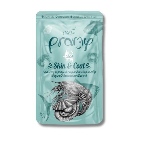פאוץ פראמי טונה שרימפס וצדפות 70 גרם