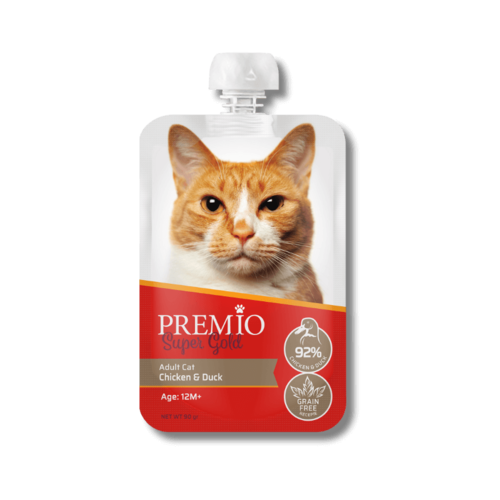 פרמיו מחית בשר עוף וברווז לחתול בוגר 90 גרם