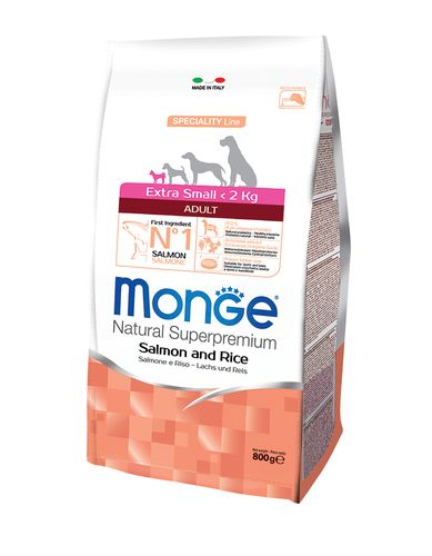 מונג' לכלב אקסטרה מיני סלמון ואורז 2.5 ק"ג