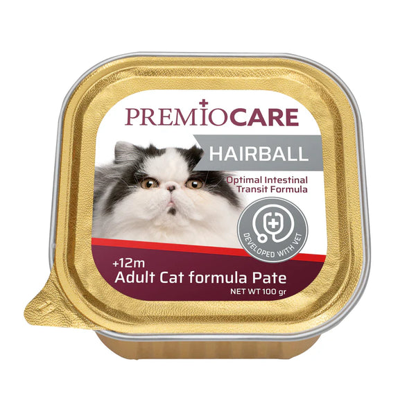 פרמיו קייר שימורי פטה לחתול למניעת כדור פרווה- היירבול | 100 גרם premio