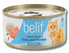 Belif בליף 80 גרם מזון רטוב (מעדן) לחתול בטעם טונה ושירסו ברוטב