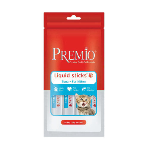 פרמיו דליקט שלוקים 56 גרם לגור חתול עם טונה - premio Liquid sticks