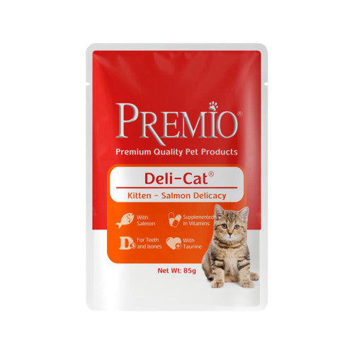 פרמיו דלי-קט פאוצים לגורי חתולים בטעם סלמון - premio