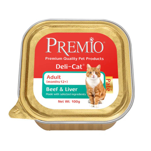 premio מעדן פטה לחתול- בקר וכבד 100 גרם